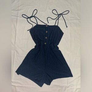 NWOT  Dark blue floral romper